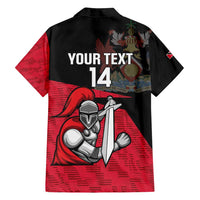 Custom Trinidad and Tobago Cricket Knight Riders Family Matching Puletasi and Hawaiian Shirt Go Trinbago