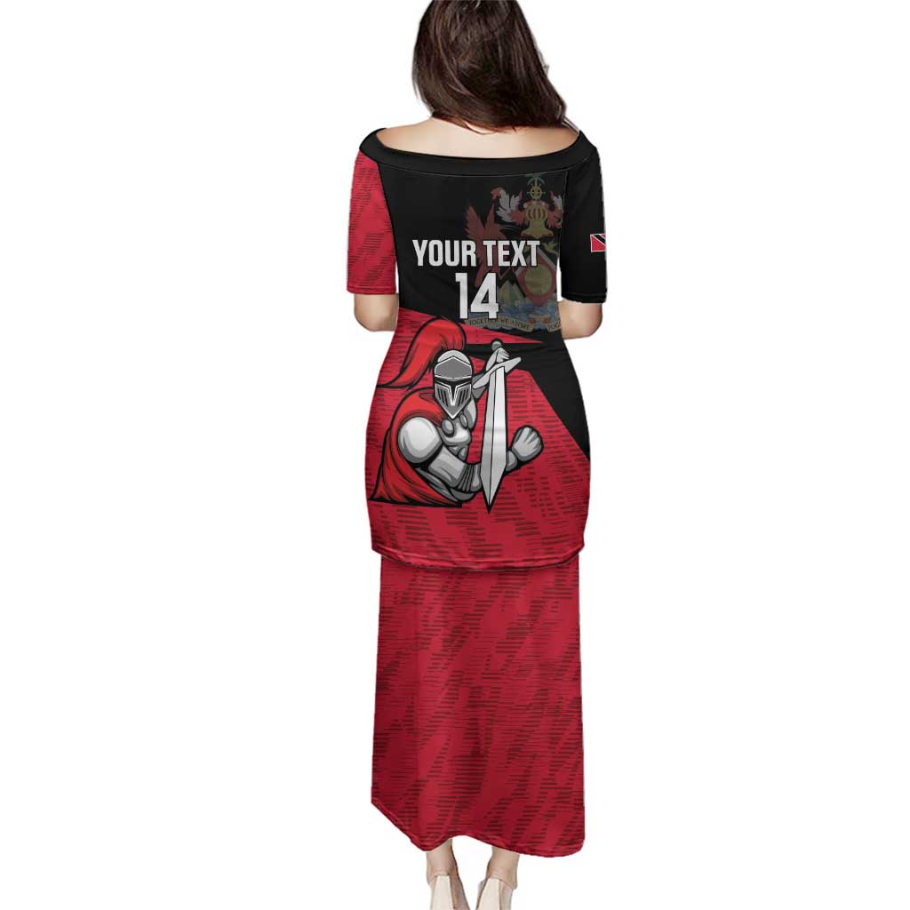 Custom Trinidad and Tobago Cricket Knight Riders Family Matching Puletasi and Hawaiian Shirt Go Trinbago