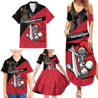 Custom Trinidad and Tobago Cricket Knight Riders Family Matching Summer Maxi Dress and Hawaiian Shirt Go Trinbago