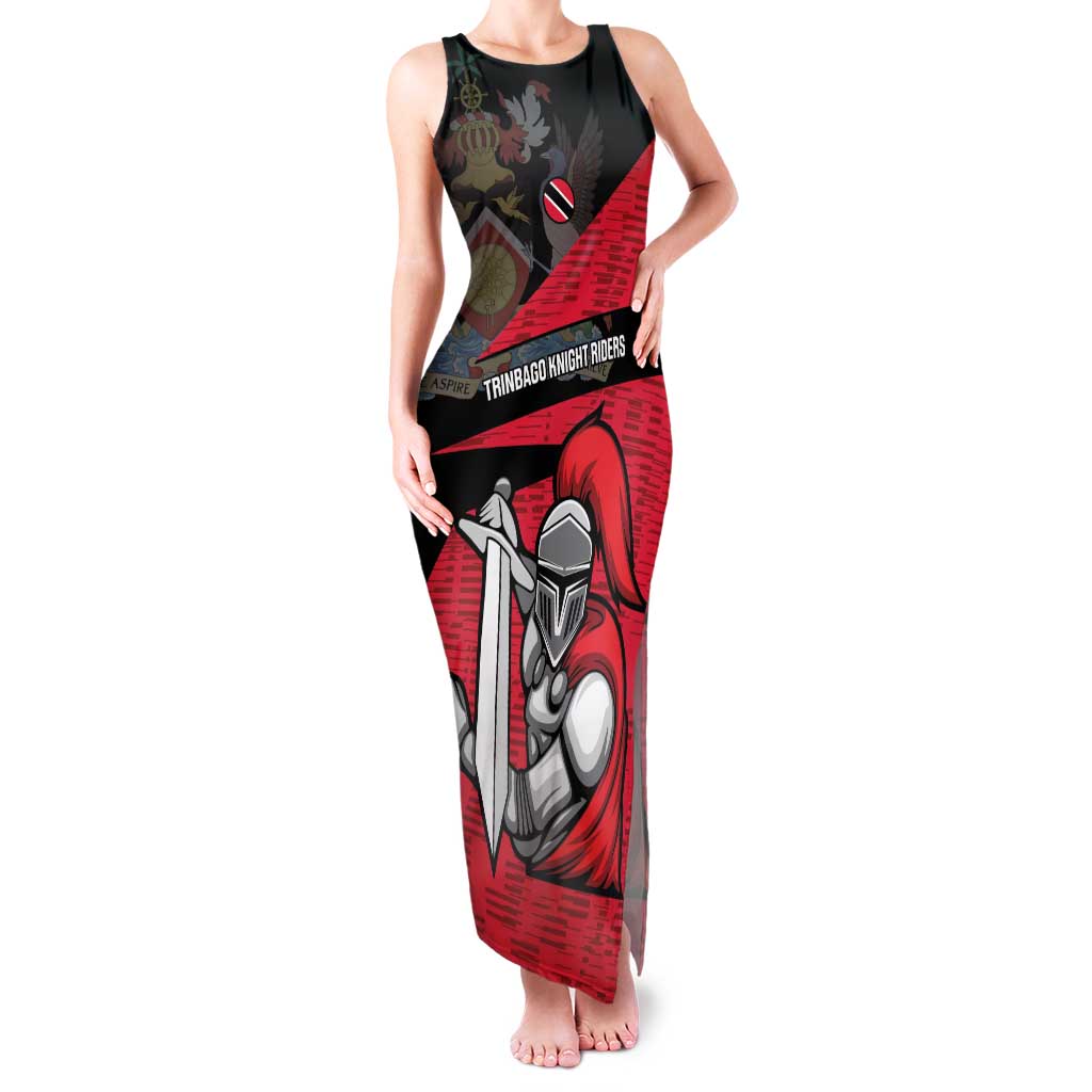 Custom Trinidad and Tobago Cricket Knight Riders Family Matching Tank Maxi Dress and Hawaiian Shirt Go Trinbago