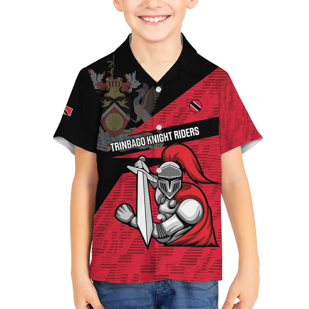 Custom Trinidad and Tobago Cricket Knight Riders Family Matching Tank Maxi Dress and Hawaiian Shirt Go Trinbago