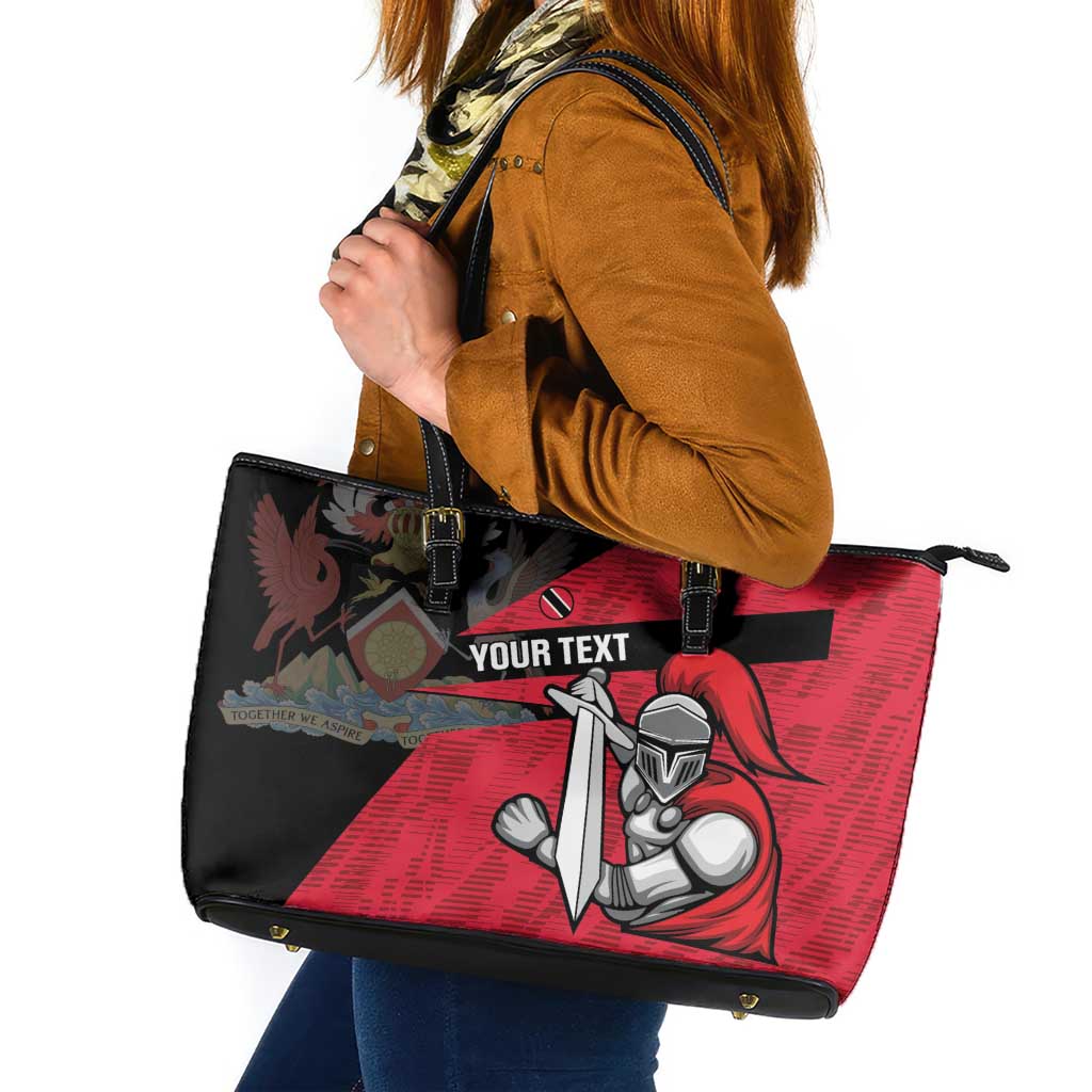 Custom Trinidad and Tobago Cricket Knight Riders Leather Tote Bag Go Trinbago