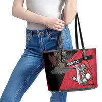 Custom Trinidad and Tobago Cricket Knight Riders Leather Tote Bag Go Trinbago