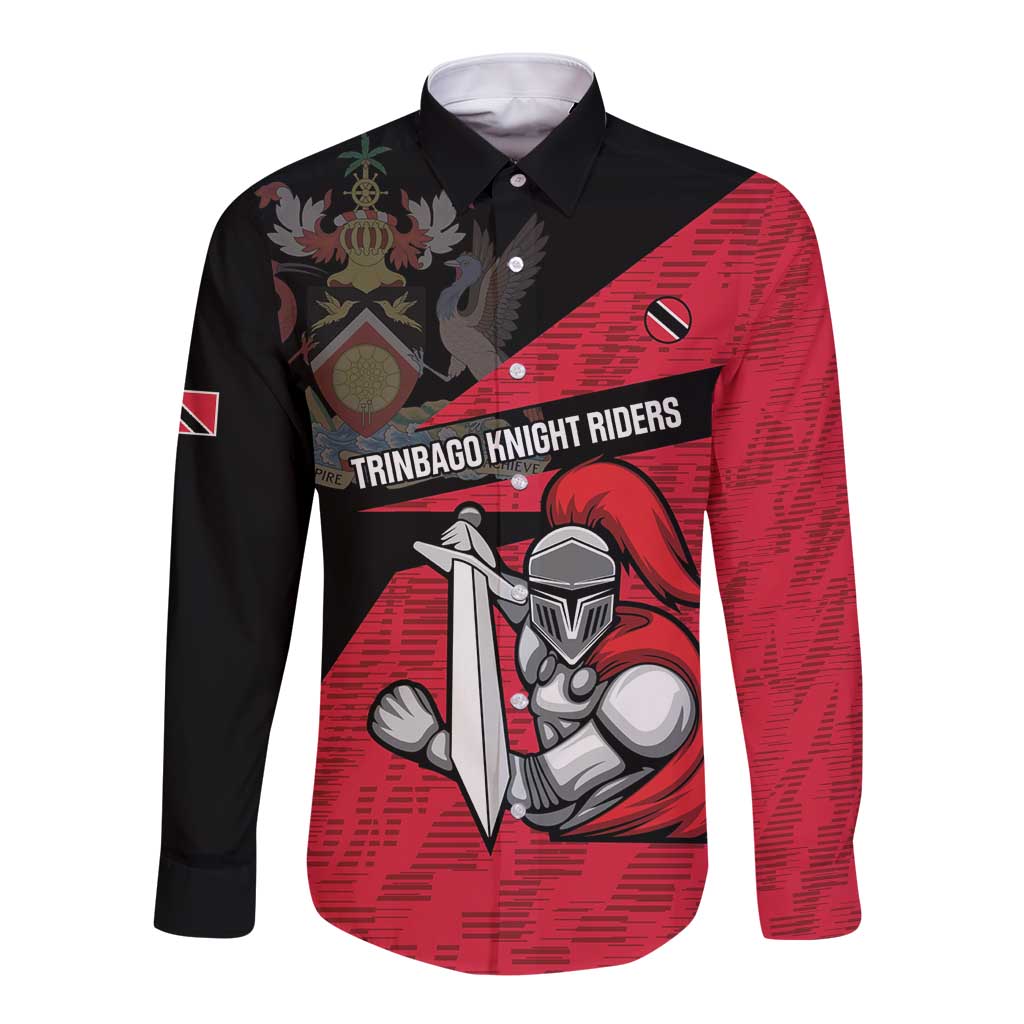 Custom Trinidad and Tobago Cricket Knight Riders Long Sleeve Button Shirt Go Trinbago