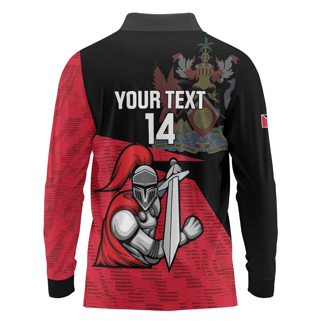 Custom Trinidad and Tobago Cricket Knight Riders Long Sleeve Polo Shirt Go Trinbago