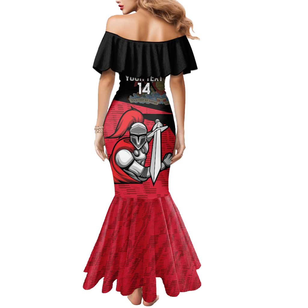 Custom Trinidad and Tobago Cricket Knight Riders Mermaid Dress Go Trinbago