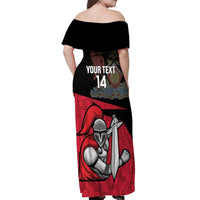 Custom Trinidad and Tobago Cricket Knight Riders Off Shoulder Maxi Dress Go Trinbago