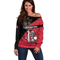 Custom Trinidad and Tobago Cricket Knight Riders Off Shoulder Sweater Go Trinbago