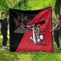 Custom Trinidad and Tobago Cricket Knight Riders Quilt Go Trinbago