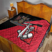 Custom Trinidad and Tobago Cricket Knight Riders Quilt Go Trinbago
