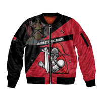 Custom Trinidad and Tobago Cricket Knight Riders Sleeve Zip Bomber Jacket Go Trinbago