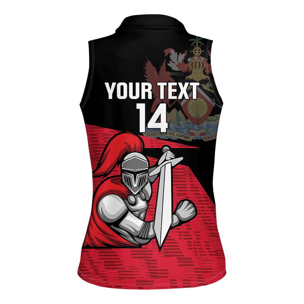 Custom Trinidad and Tobago Cricket Knight Riders Women Sleeveless Polo Shirt Go Trinbago
