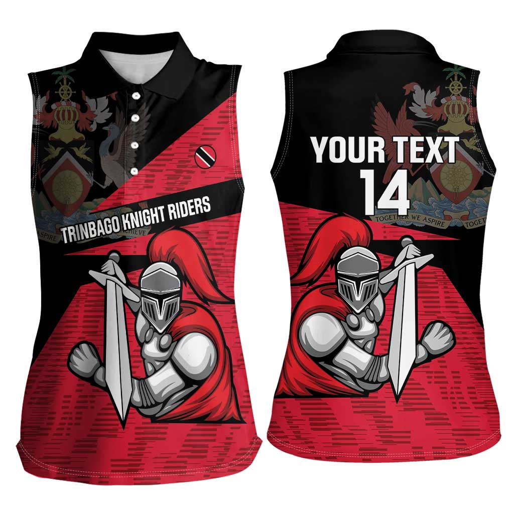 Custom Trinidad and Tobago Cricket Knight Riders Women Sleeveless Polo Shirt Go Trinbago