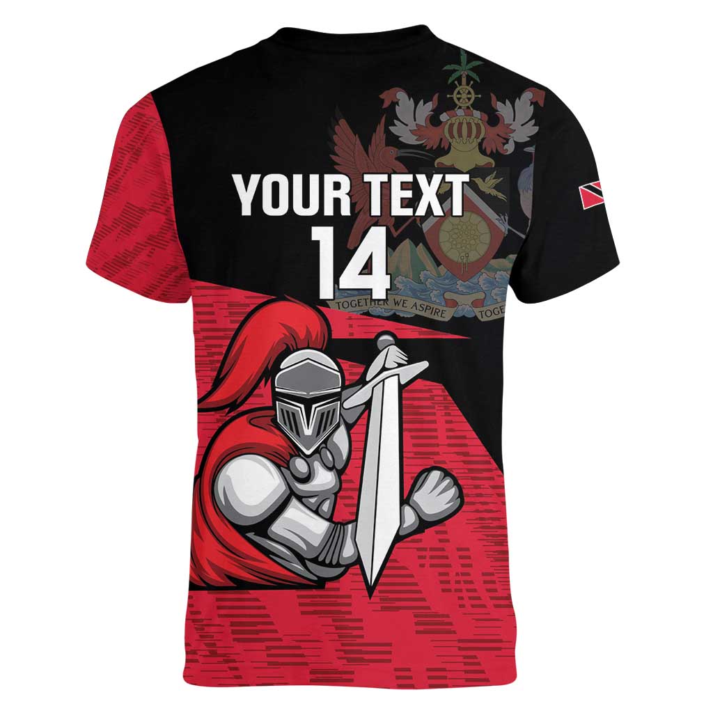 Custom Trinidad and Tobago Cricket Knight Riders Women V-Neck T-Shirt Go Trinbago
