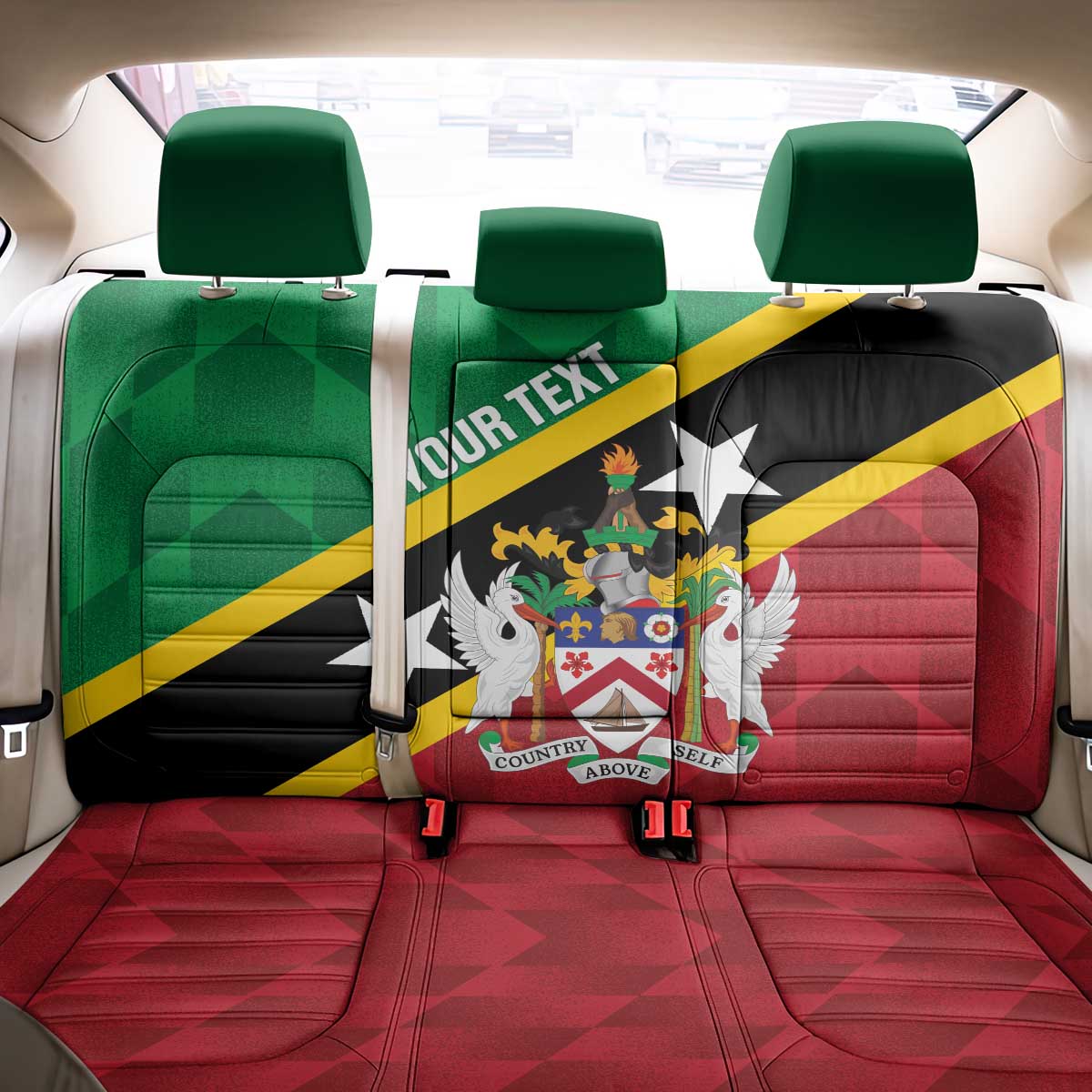 Custom Saint Kitts and Nevis Cricket Back Car Seat Cover Go Champions Patriots
