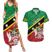 Custom Saint Kitts and Nevis Cricket Couples Matching Summer Maxi Dress and Hawaiian Shirt Go Champions Patriots