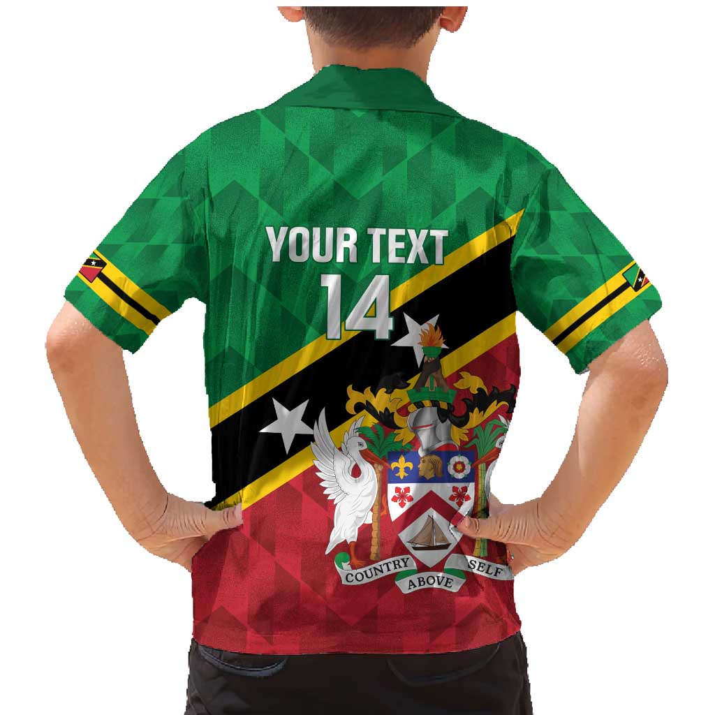 Custom Saint Kitts and Nevis Cricket Family Matching Mermaid Dress and Hawaiian Shirt Go Champions Patriots