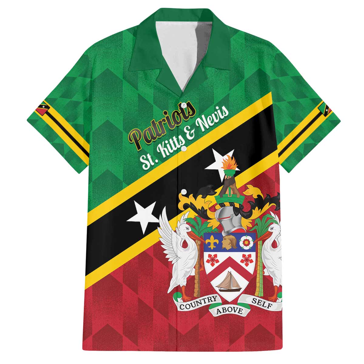 Custom Saint Kitts and Nevis Cricket Family Matching Off The Shoulder Long Sleeve Dress and Hawaiian Shirt Go Champions Patriots