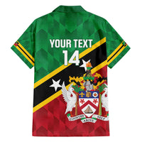 Custom Saint Kitts and Nevis Cricket Family Matching Off The Shoulder Long Sleeve Dress and Hawaiian Shirt Go Champions Patriots