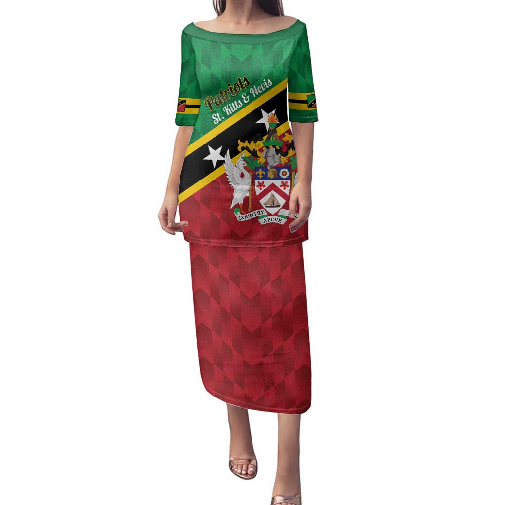 Custom Saint Kitts and Nevis Cricket Family Matching Puletasi and Hawaiian Shirt Go Champions Patriots