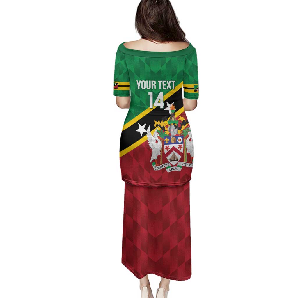 Custom Saint Kitts and Nevis Cricket Family Matching Puletasi and Hawaiian Shirt Go Champions Patriots