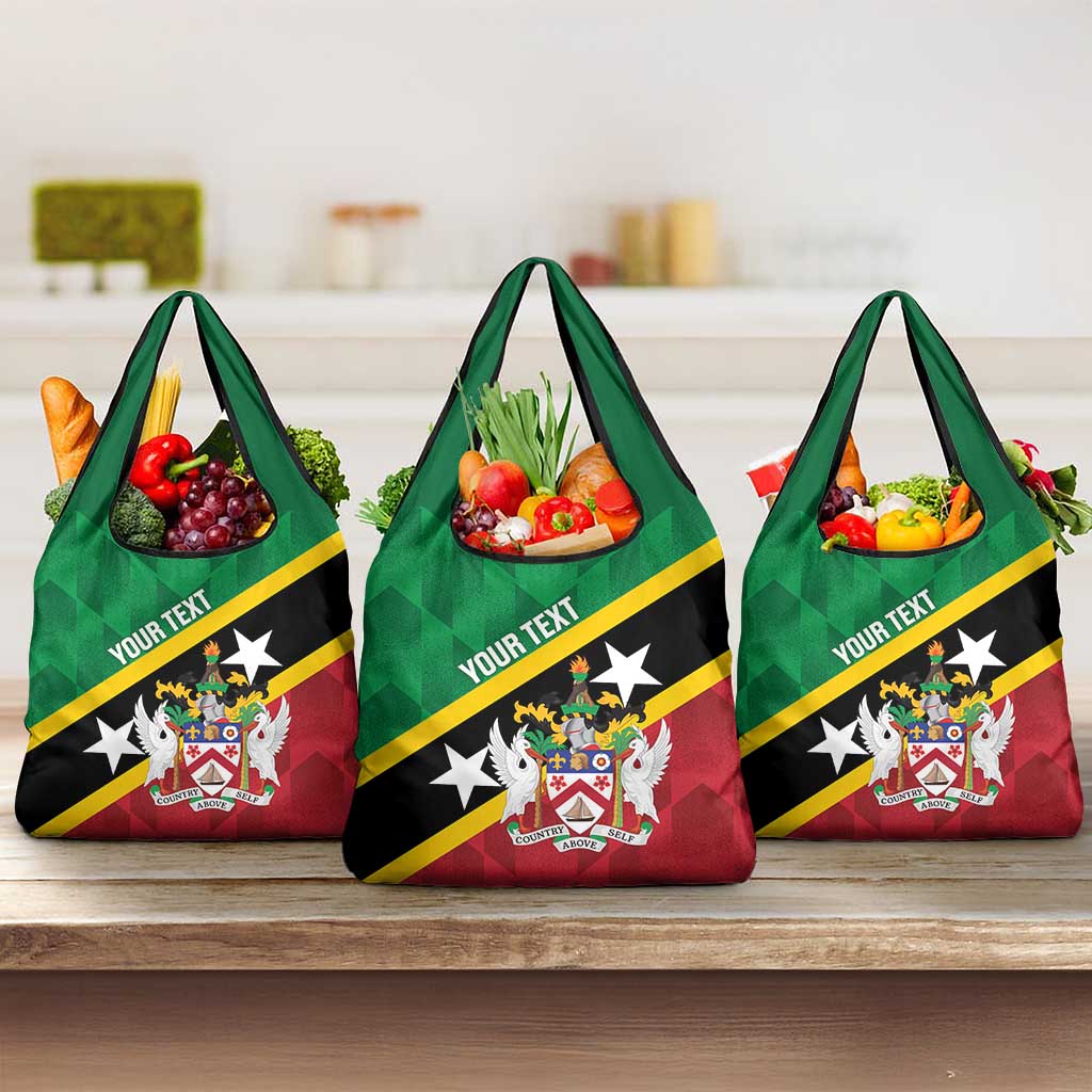 Custom Saint Kitts and Nevis Cricket Grocery Bag Go Champions Patriots