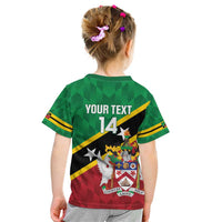 Custom Saint Kitts and Nevis Cricket Kid T Shirt Go Champions Patriots