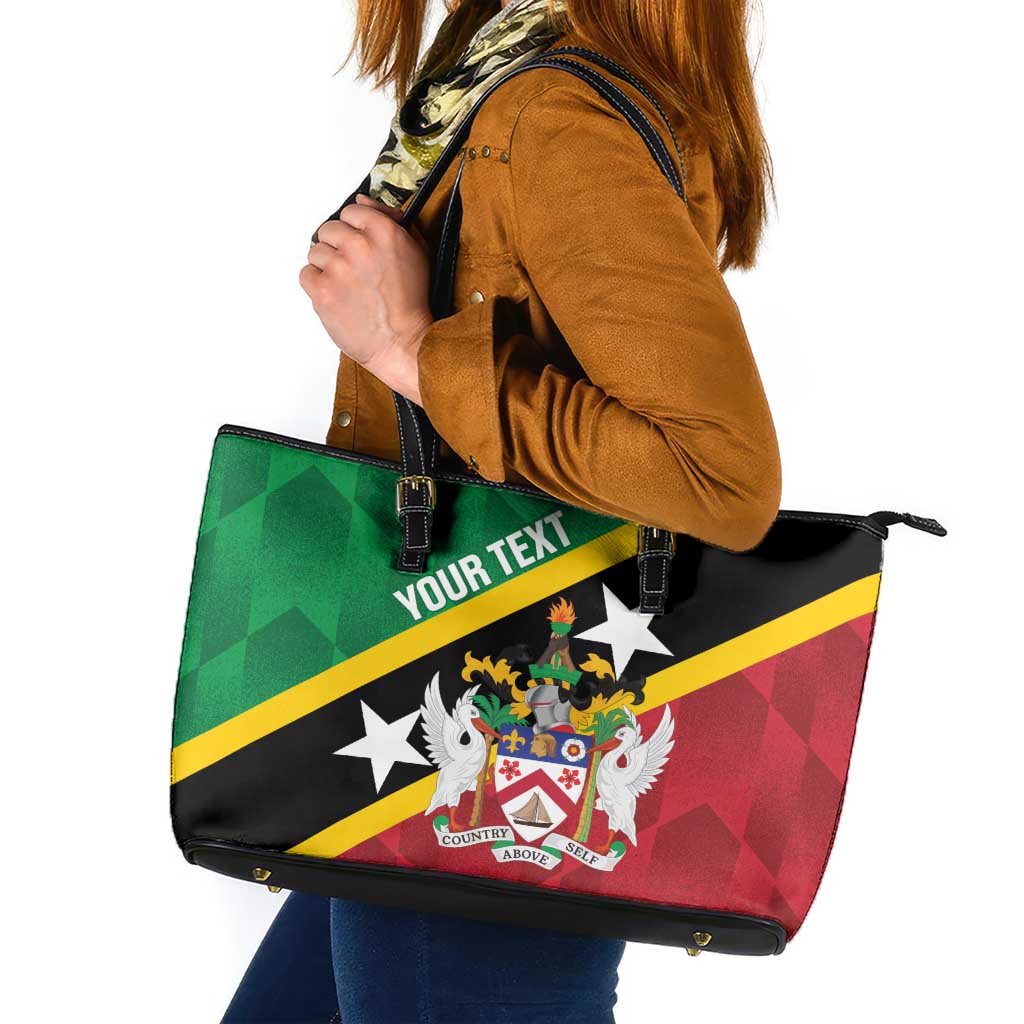 Custom Saint Kitts and Nevis Cricket Leather Tote Bag Go Champions Patriots