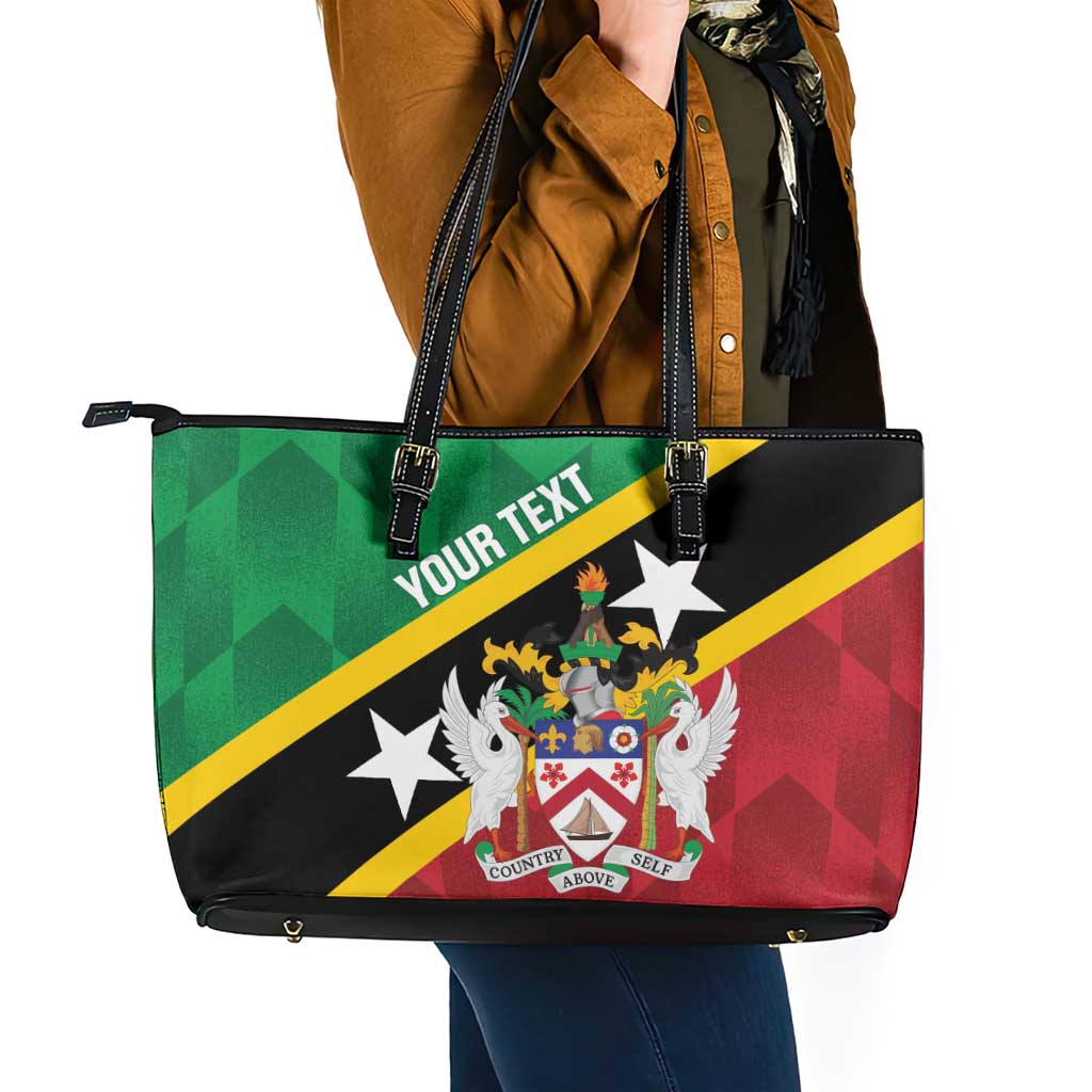 Custom Saint Kitts and Nevis Cricket Leather Tote Bag Go Champions Patriots