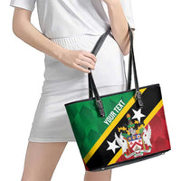 Custom Saint Kitts and Nevis Cricket Leather Tote Bag Go Champions Patriots