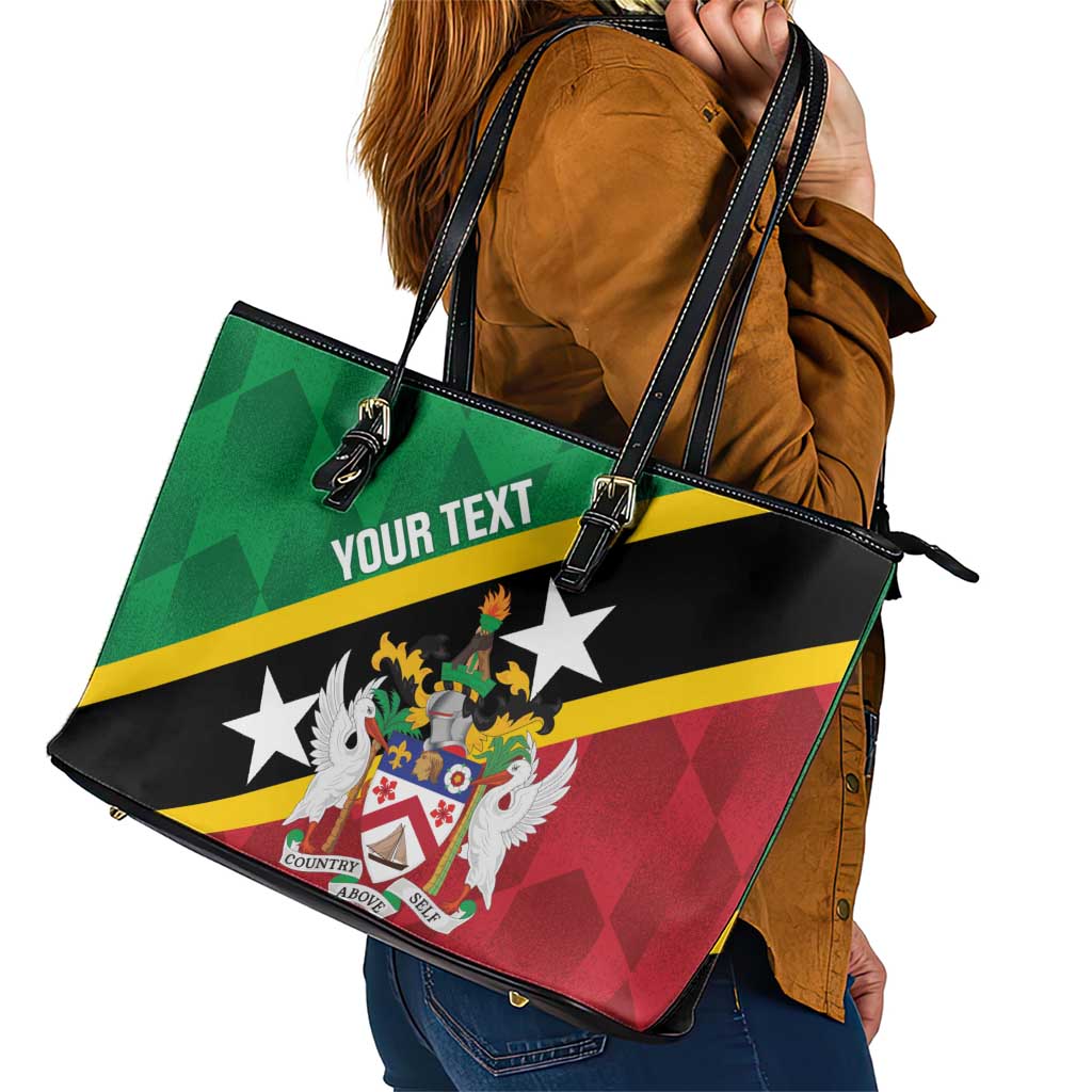 Custom Saint Kitts and Nevis Cricket Leather Tote Bag Go Champions Patriots