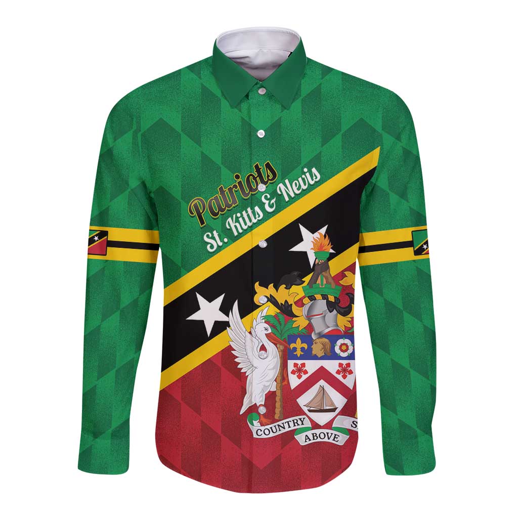 Custom Saint Kitts and Nevis Cricket Long Sleeve Button Shirt Go Champions Patriots
