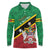 Custom Saint Kitts and Nevis Cricket Long Sleeve Polo Shirt Go Champions Patriots