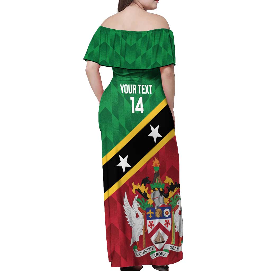 Custom Saint Kitts and Nevis Cricket Off Shoulder Maxi Dress Go Champions Patriots