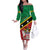 Custom Saint Kitts and Nevis Cricket Off The Shoulder Long Sleeve Dress Go Champions Patriots