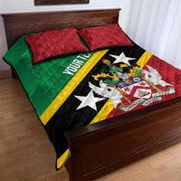 Custom Saint Kitts and Nevis Cricket Quilt Bed Set Go Champions Patriots