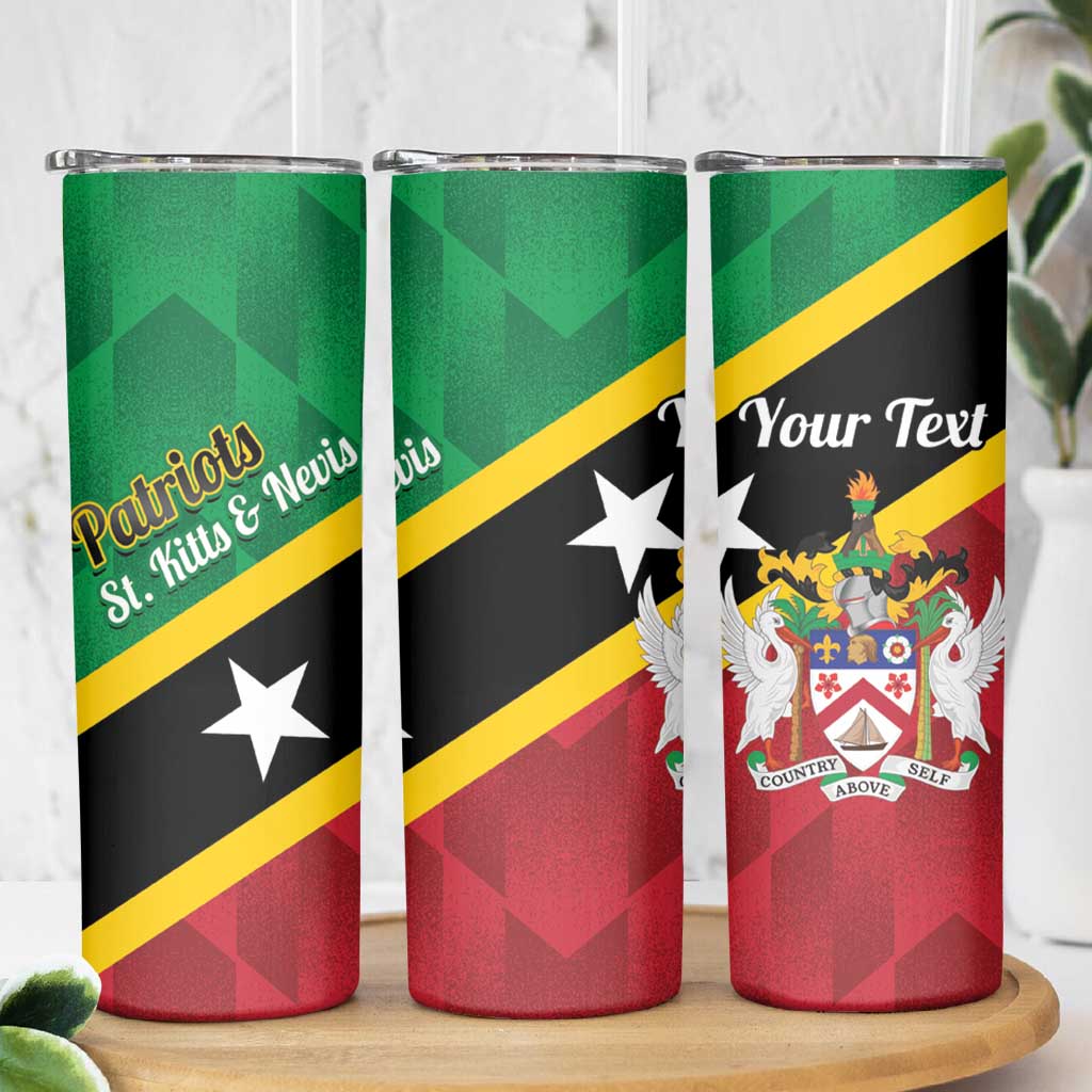 Custom Saint Kitts and Nevis Cricket Skinny Tumbler Go Champions Patriots