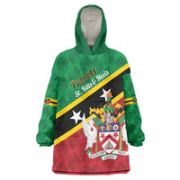 Custom Saint Kitts and Nevis Cricket Wearable Blanket Hoodie Go Champions Patriots