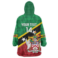Custom Saint Kitts and Nevis Cricket Wearable Blanket Hoodie Go Champions Patriots