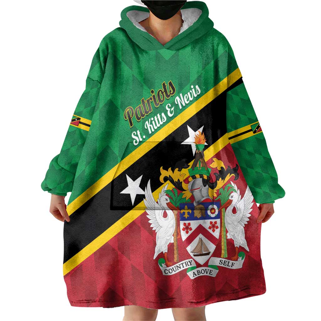 Custom Saint Kitts and Nevis Cricket Wearable Blanket Hoodie Go Champions Patriots