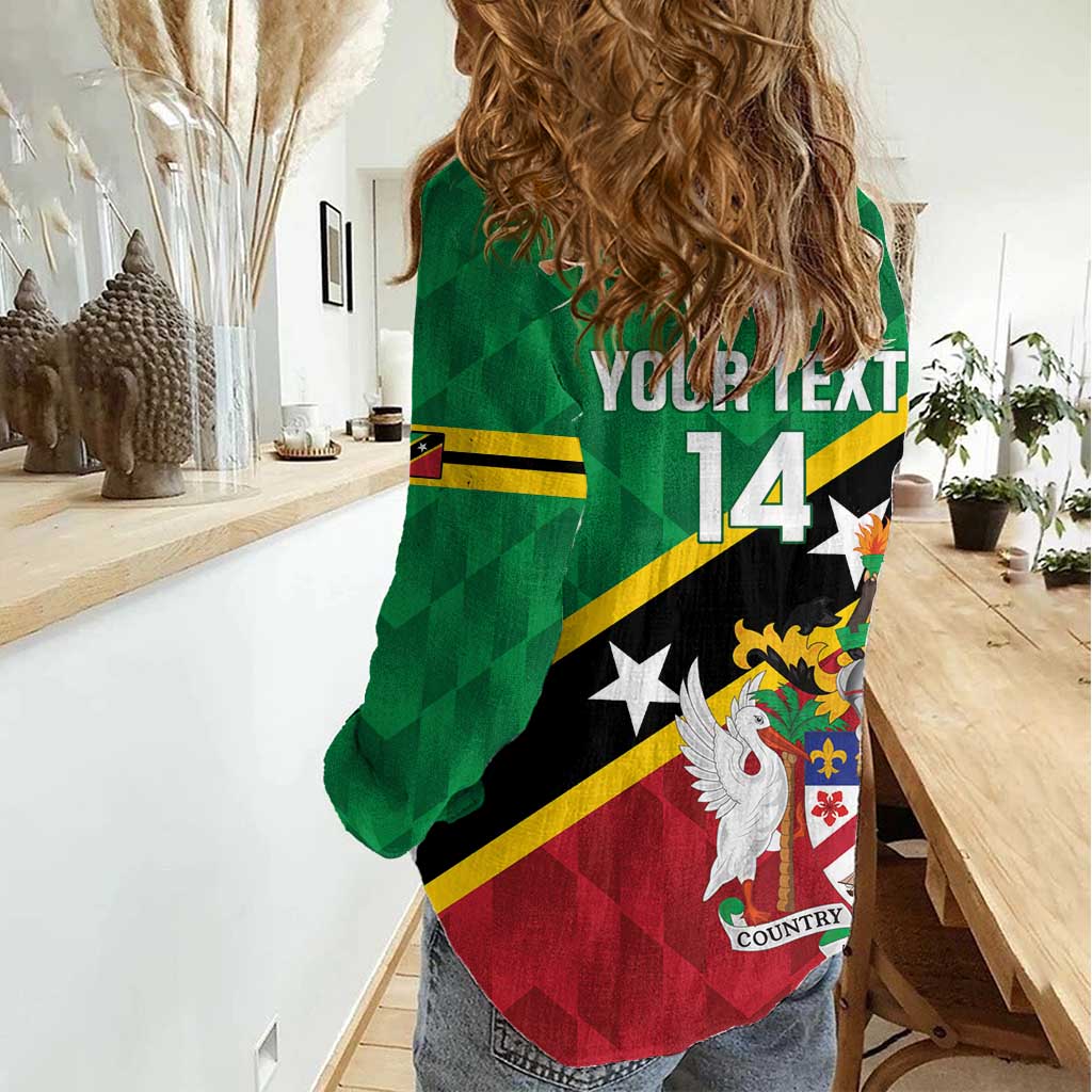 Custom Saint Kitts and Nevis Cricket Women Casual Shirt Go Champions Patriots