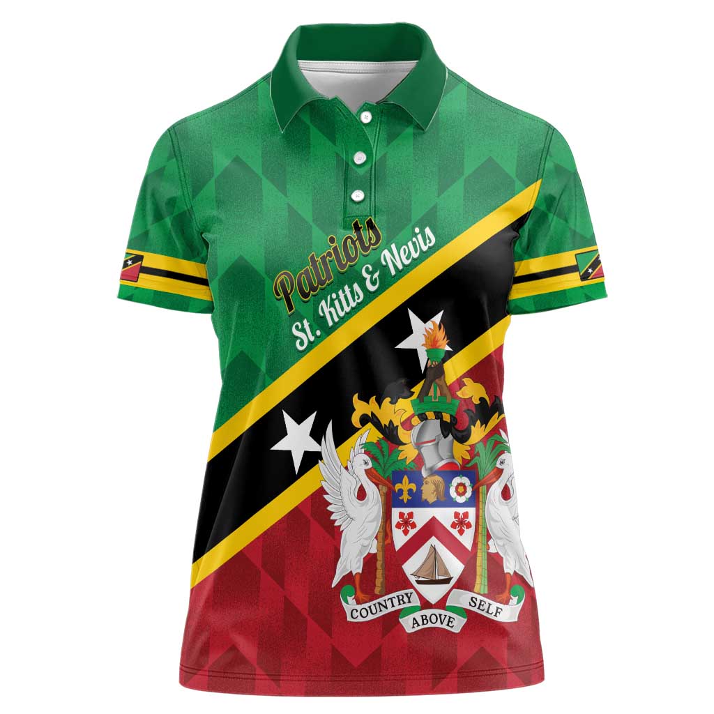 Custom Saint Kitts and Nevis Cricket Women Polo Shirt Go Champions Patriots