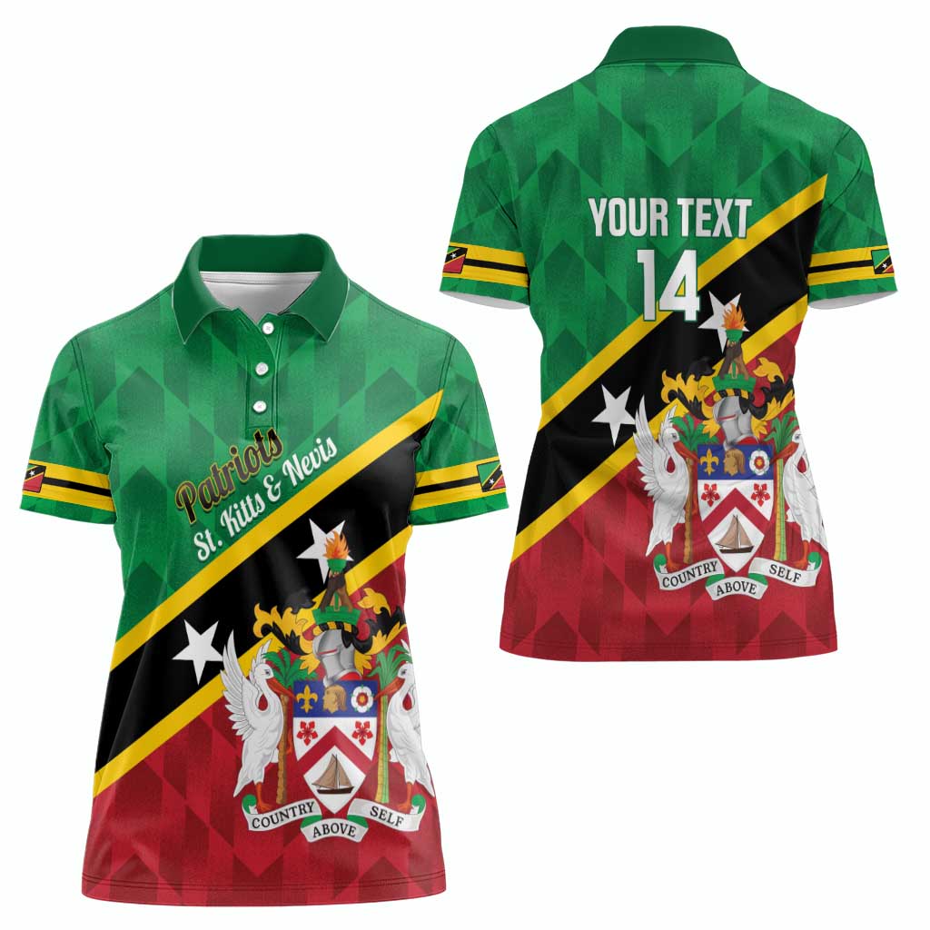 Custom Saint Kitts and Nevis Cricket Women Polo Shirt Go Champions Patriots