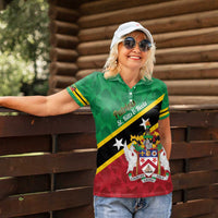 Custom Saint Kitts and Nevis Cricket Women Polo Shirt Go Champions Patriots