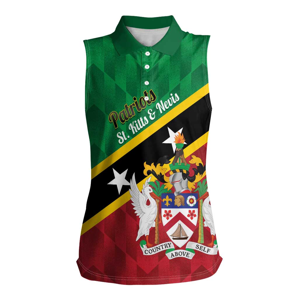 Custom Saint Kitts and Nevis Cricket Women Sleeveless Polo Shirt Go Champions Patriots
