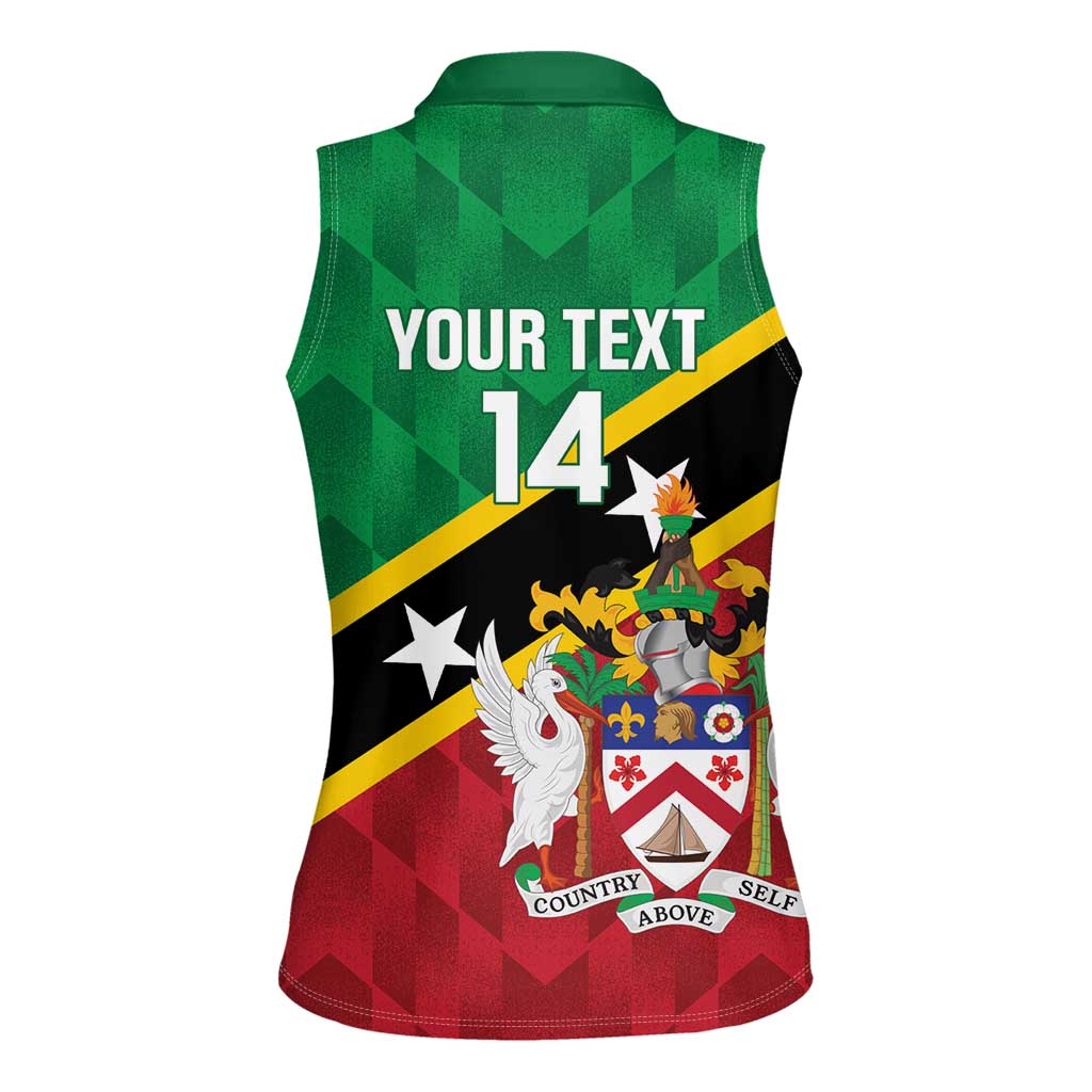 Custom Saint Kitts and Nevis Cricket Women Sleeveless Polo Shirt Go Champions Patriots