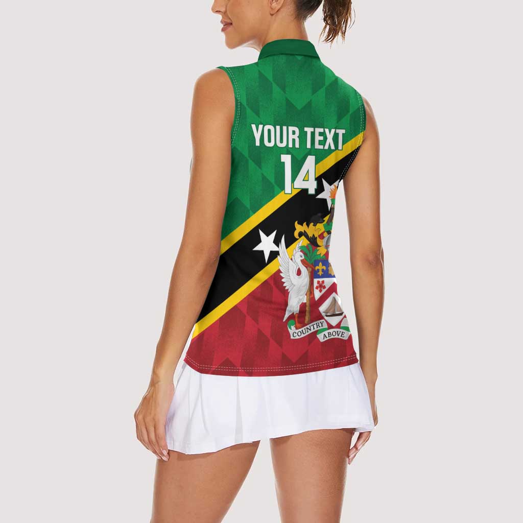 Custom Saint Kitts and Nevis Cricket Women Sleeveless Polo Shirt Go Champions Patriots