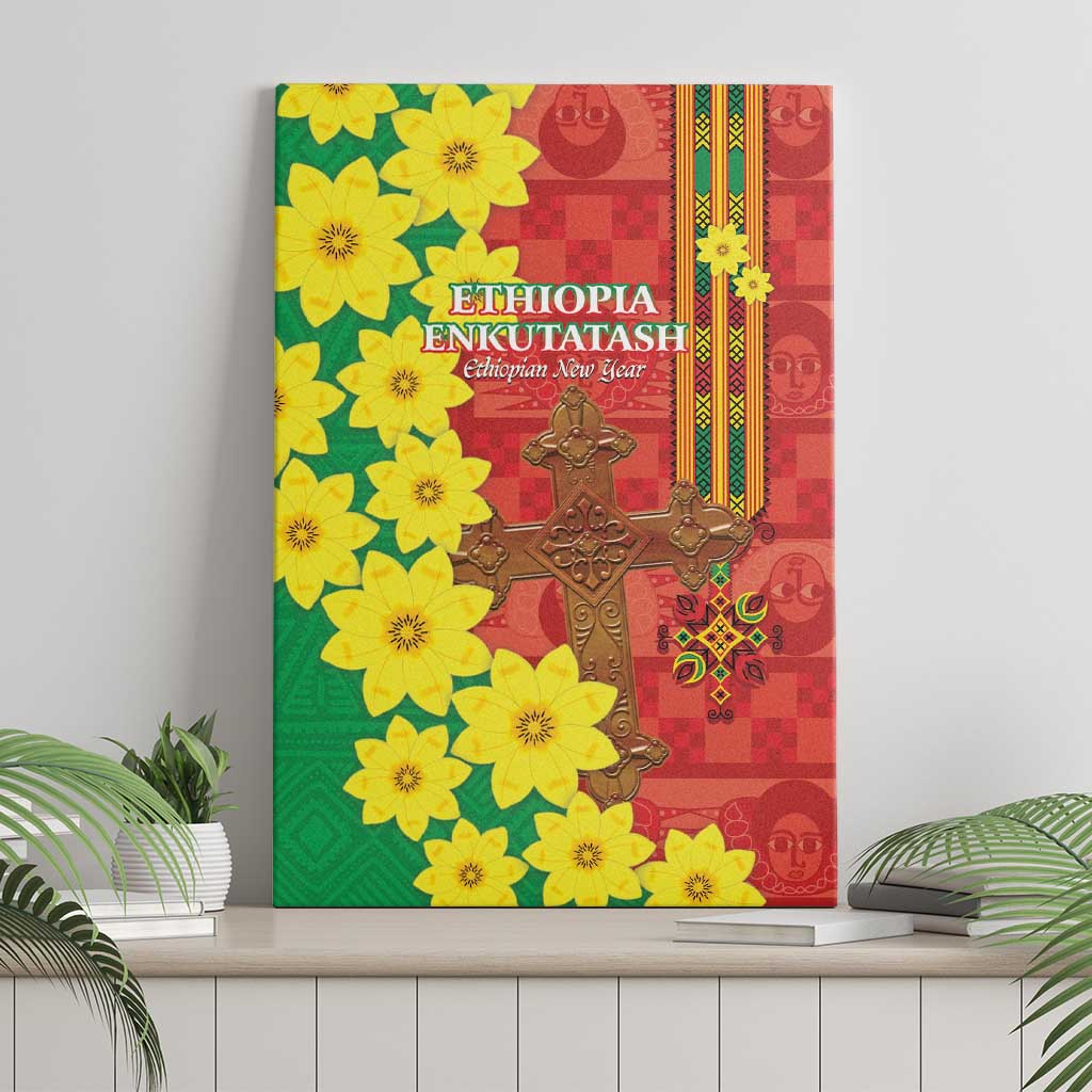 Enkutatash Ethiopia Canvas Wall Art Melkam Addis Amet Adey Abeba Flower - Wonder Print Shop