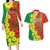 Enkutatash Ethiopia Couples Matching Long Sleeve Bodycon Dress and Hawaiian Shirt Melkam Addis Amet Adey Abeba Flower - Wonder Print Shop