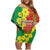 Enkutatash Ethiopia Family Matching Off Shoulder Short Dress and Hawaiian Shirt Melkam Addis Amet Adey Abeba Flower - Wonder Print Shop